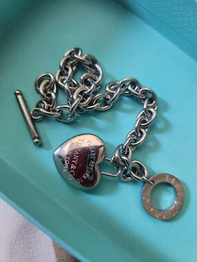 Tiffany & Co. Silver Heart Tag Toggle Bracelet